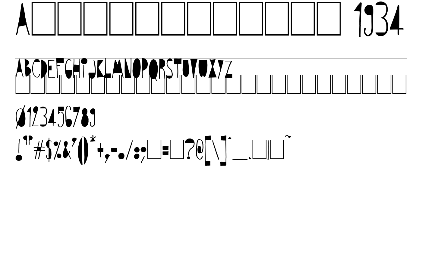 Avantgardiste 1934 Font preview
