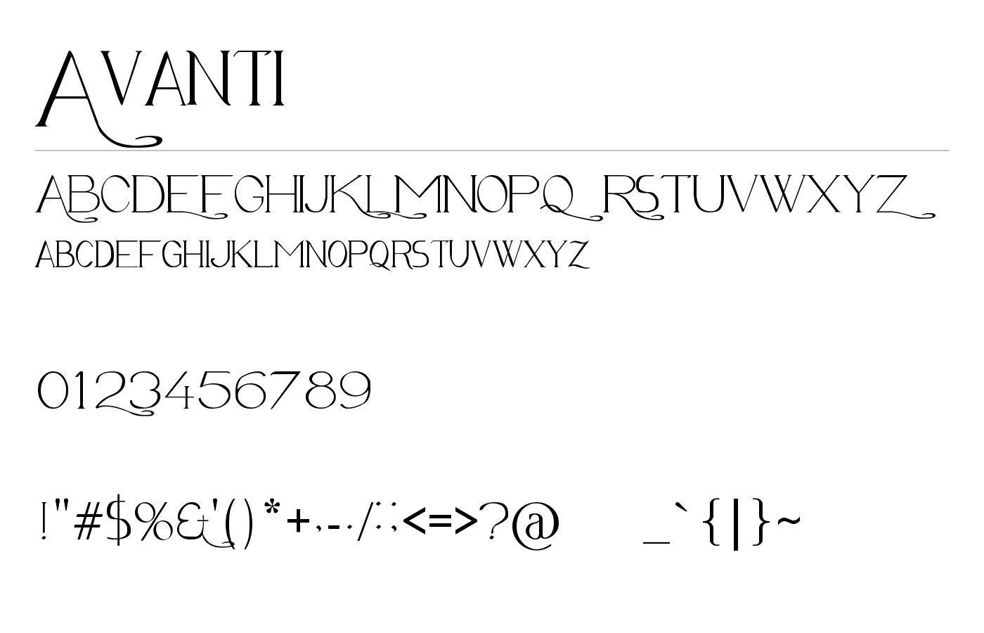 Avanti Font preview