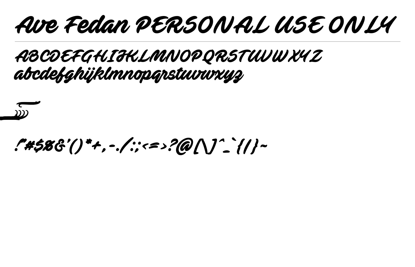 Ave Fedan PERSONAL USE ONLY Font preview