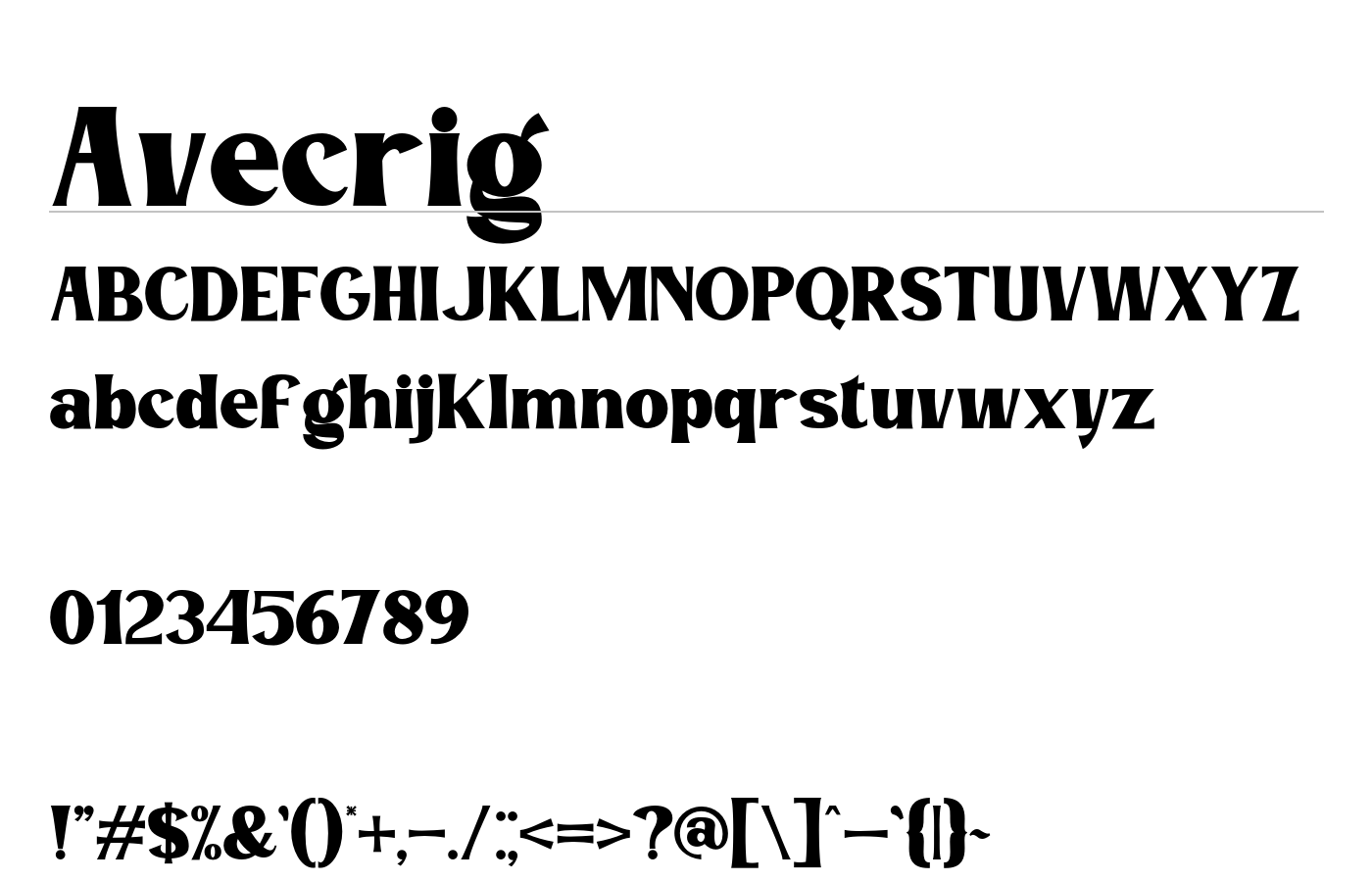 Avecrig Font preview