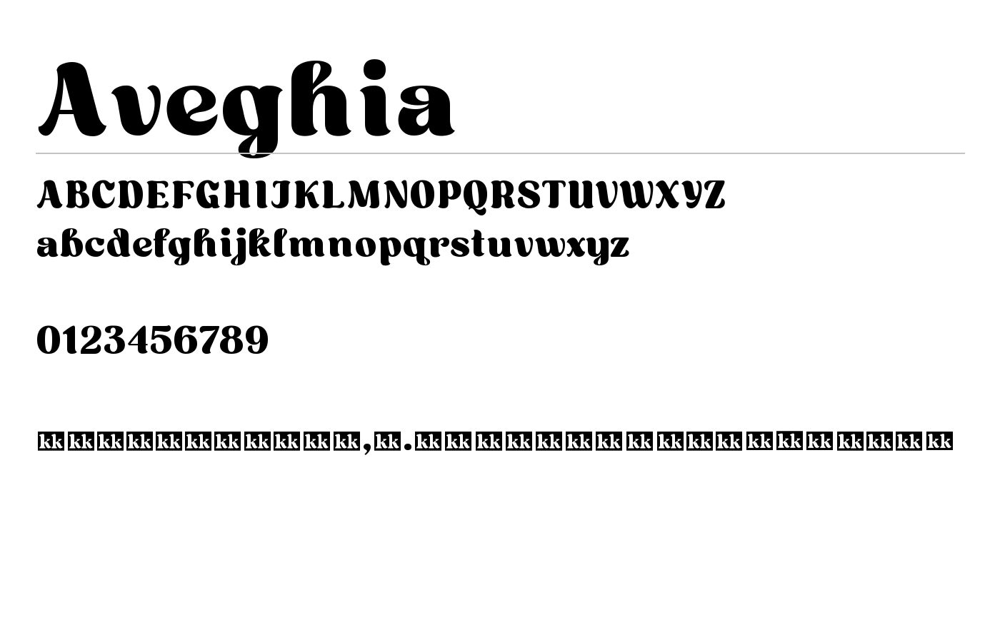 Aveghia Font preview