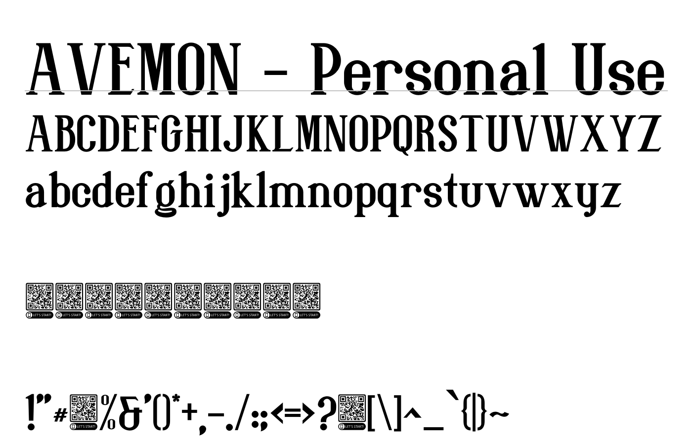 AVEMON - Personal Use Font preview