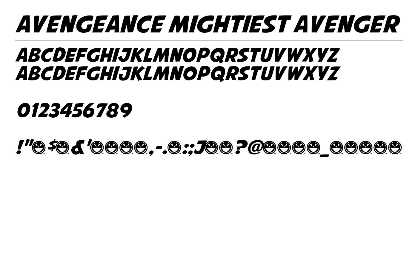 Avengeance Mightiest Avenger Font preview