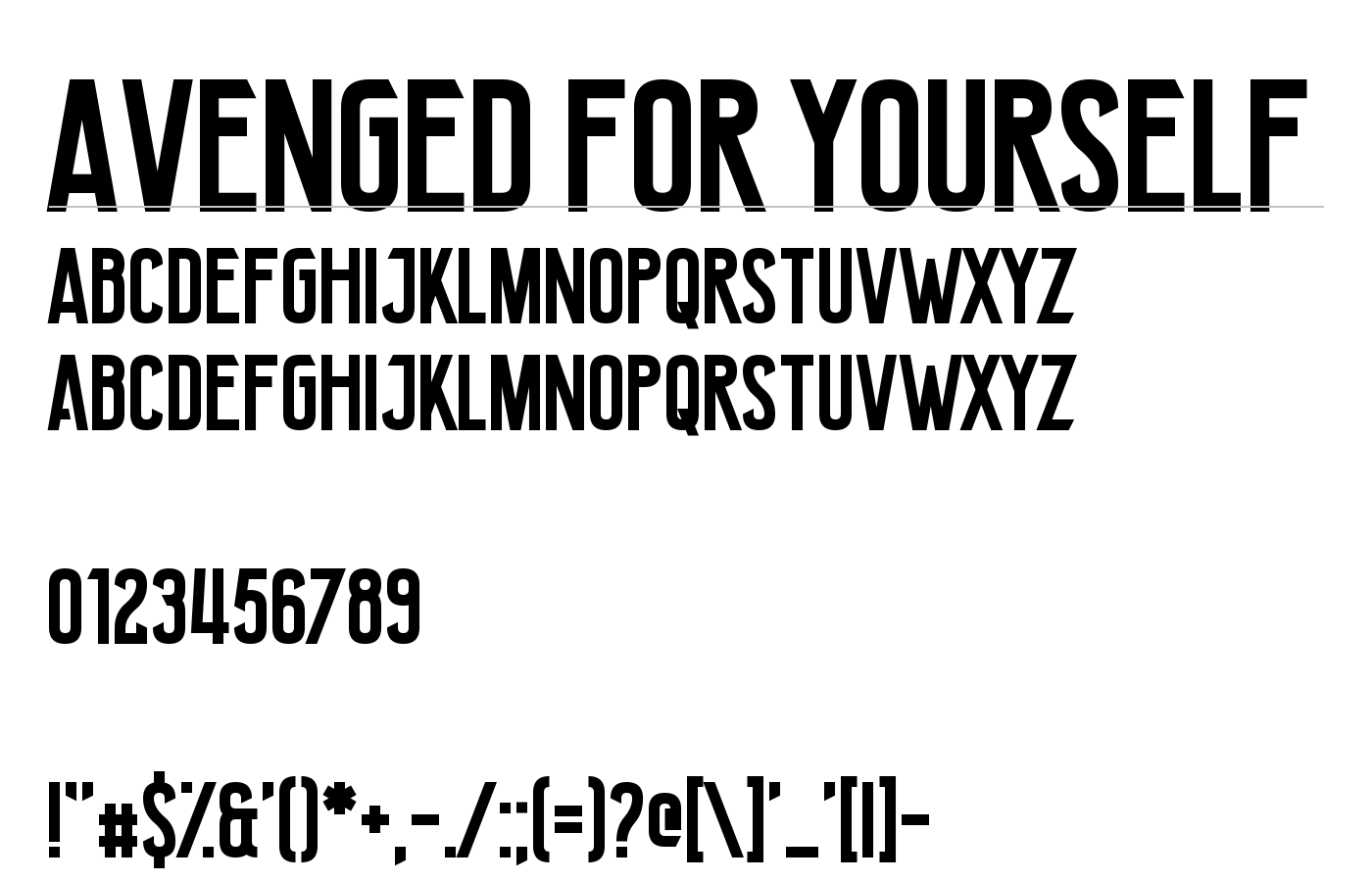 Avenged For Yourself Font preview