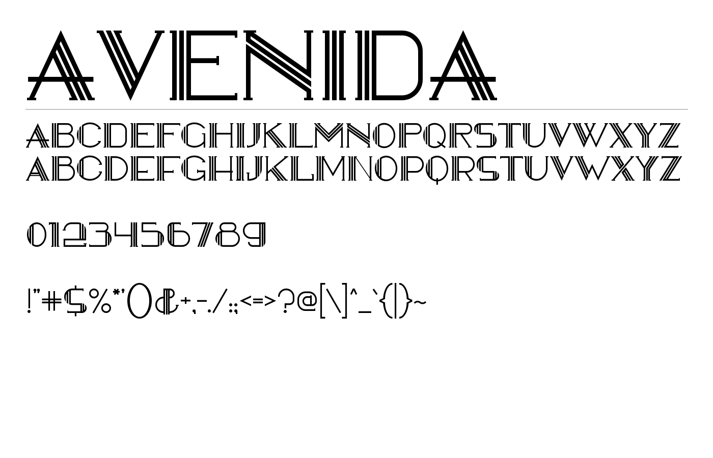 AVENIDA Font preview