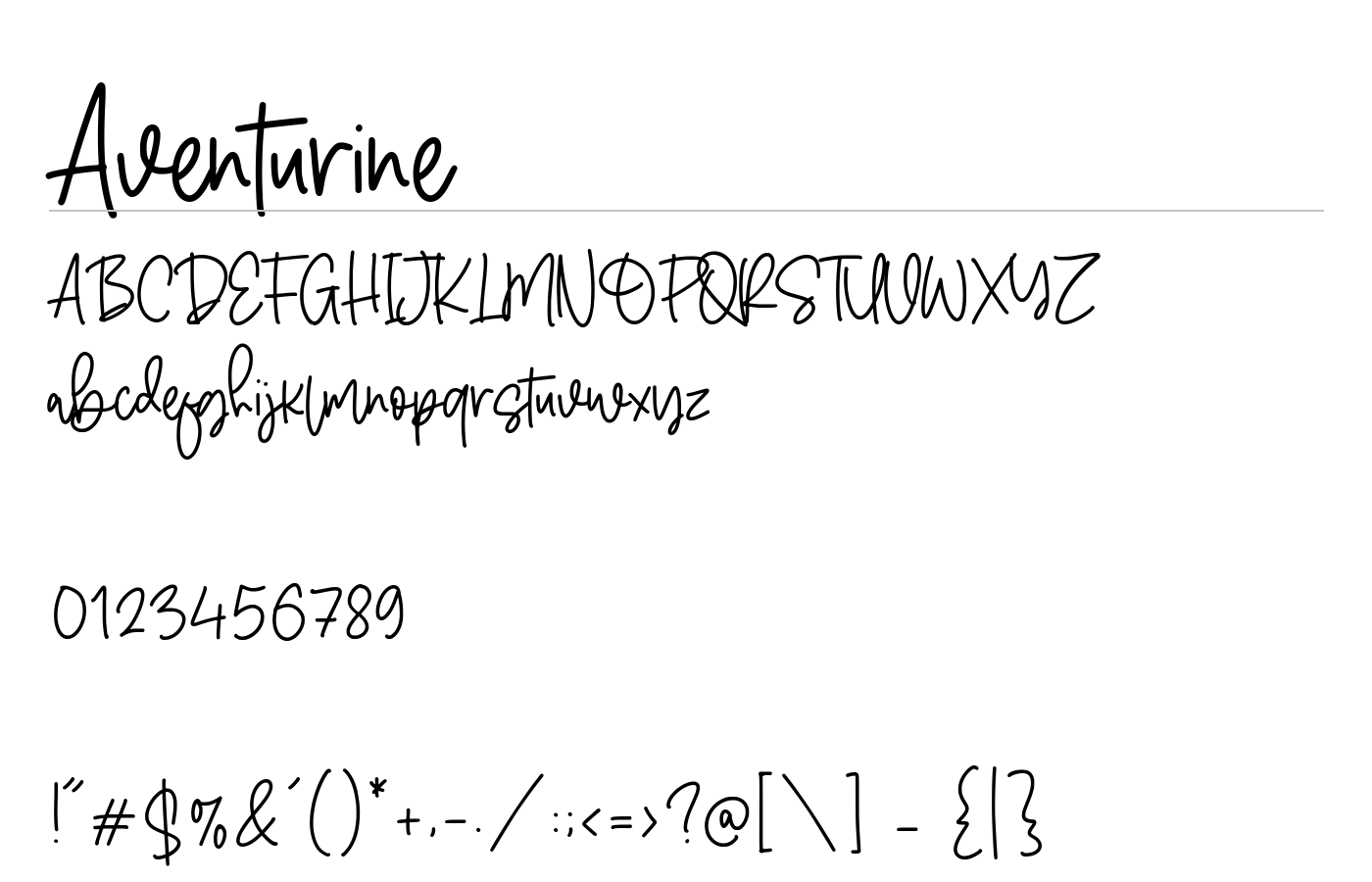 Aventurine Font preview