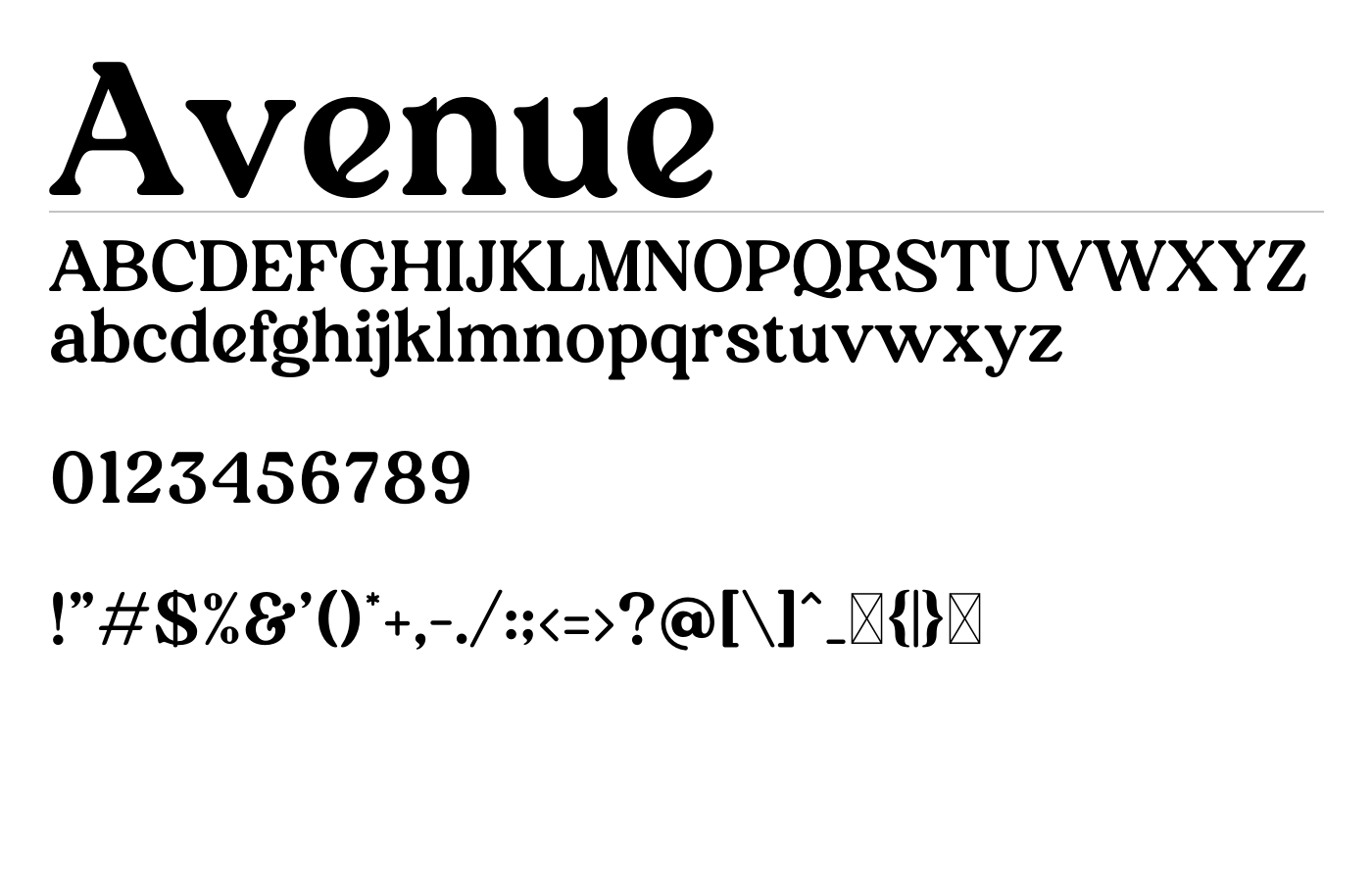 Avenue Font preview
