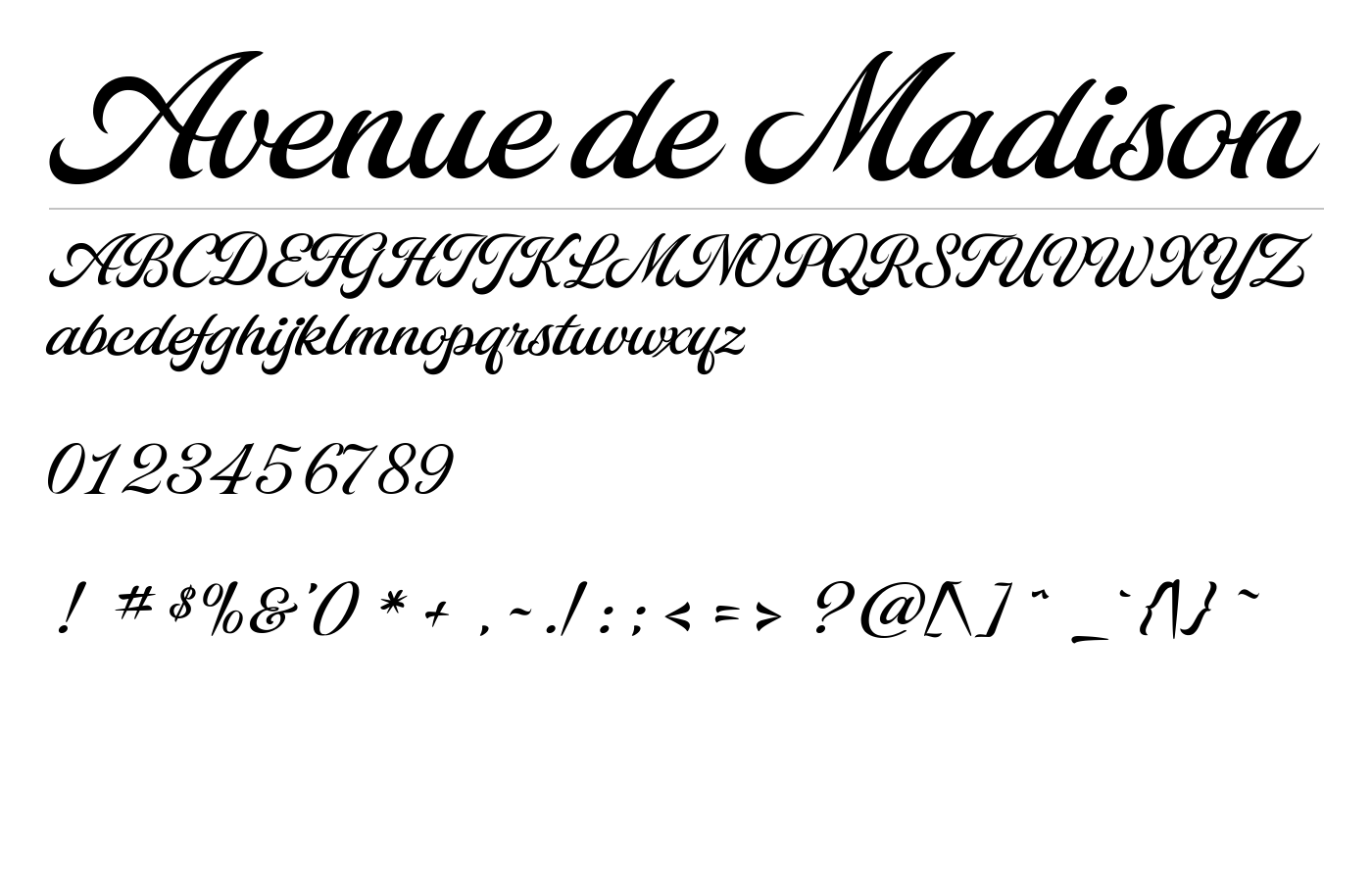 Avenue de Madison Font preview