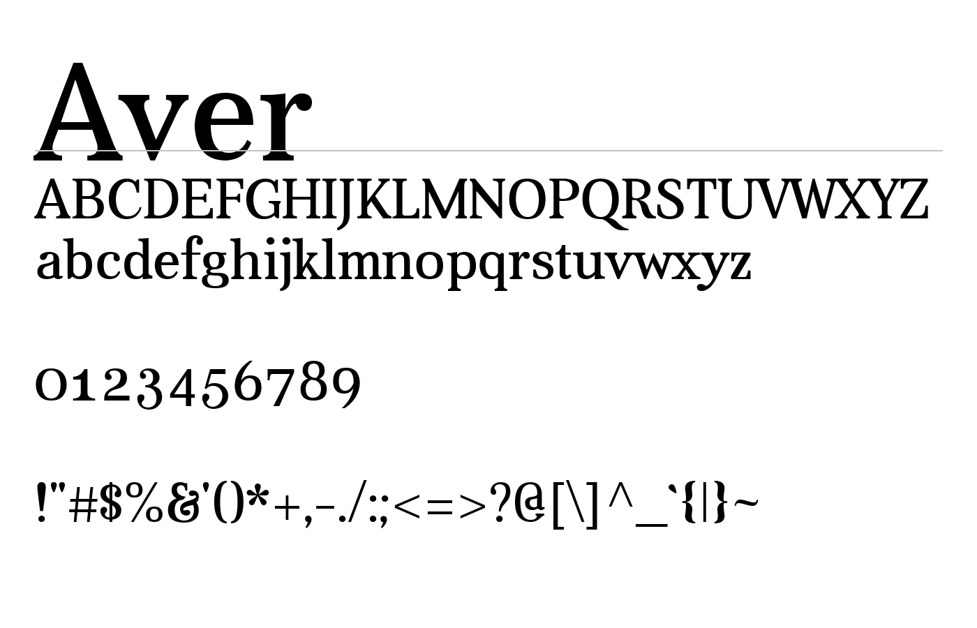 Aver Font preview