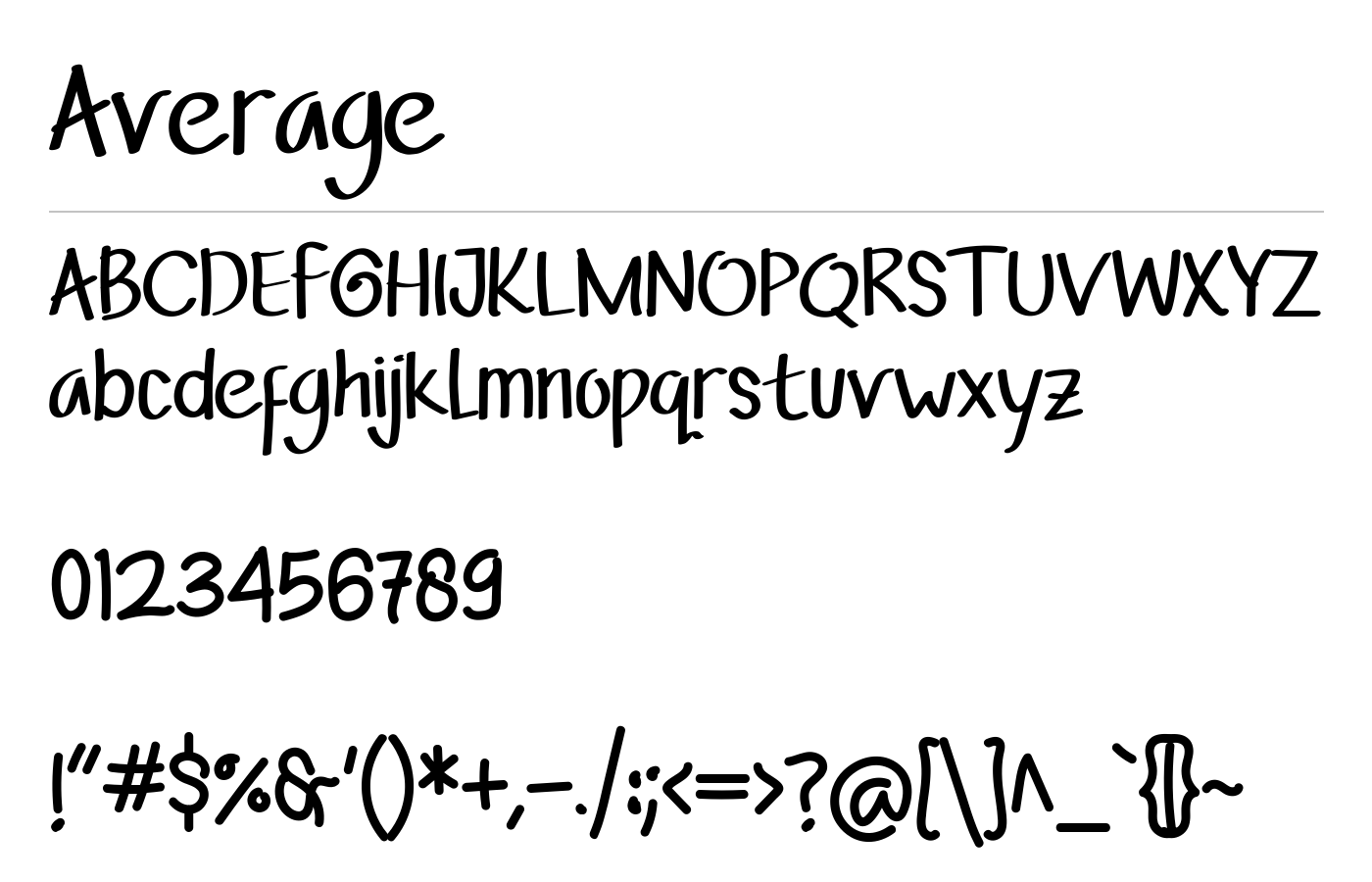 Average Font preview
