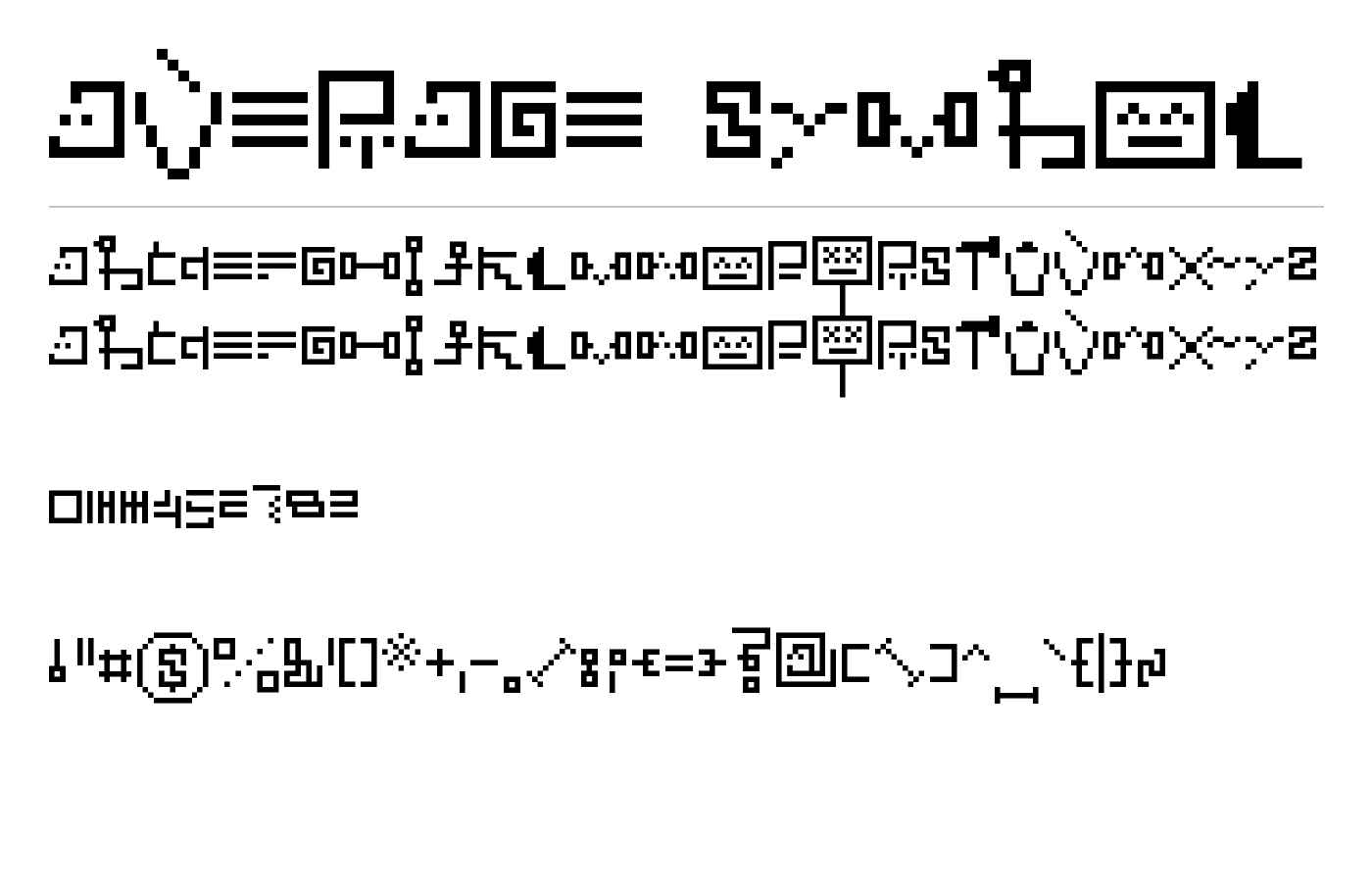 Average symbol Font preview