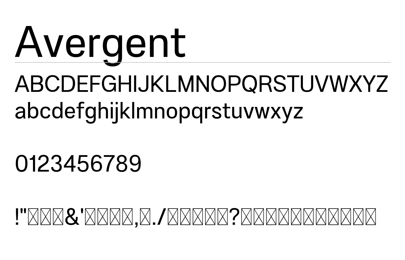 Avergent Font preview