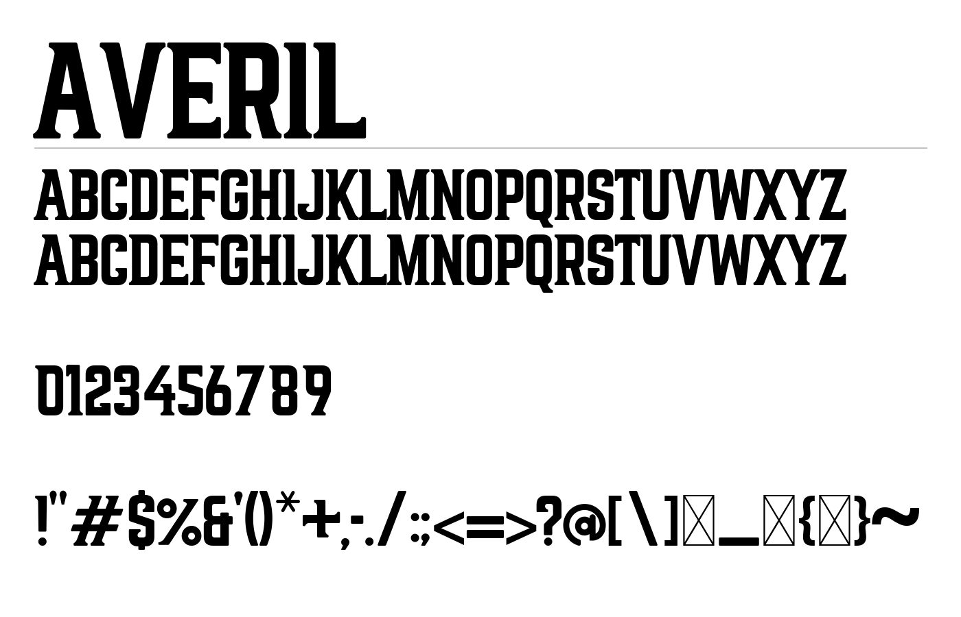 Averil Font preview