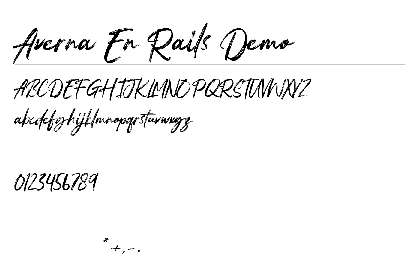 Averna En Rails Demo Font preview