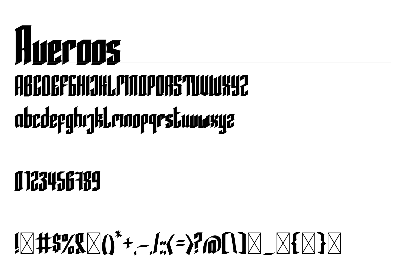 Averoos Font preview