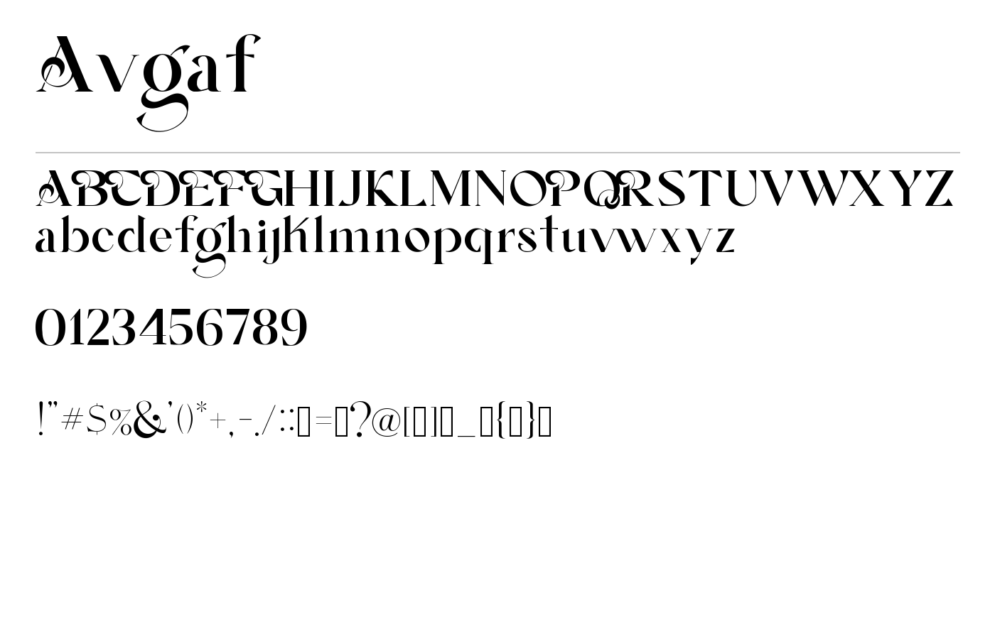 Avgaf Font preview