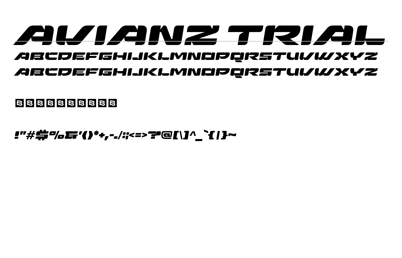Avianz Trial Font preview