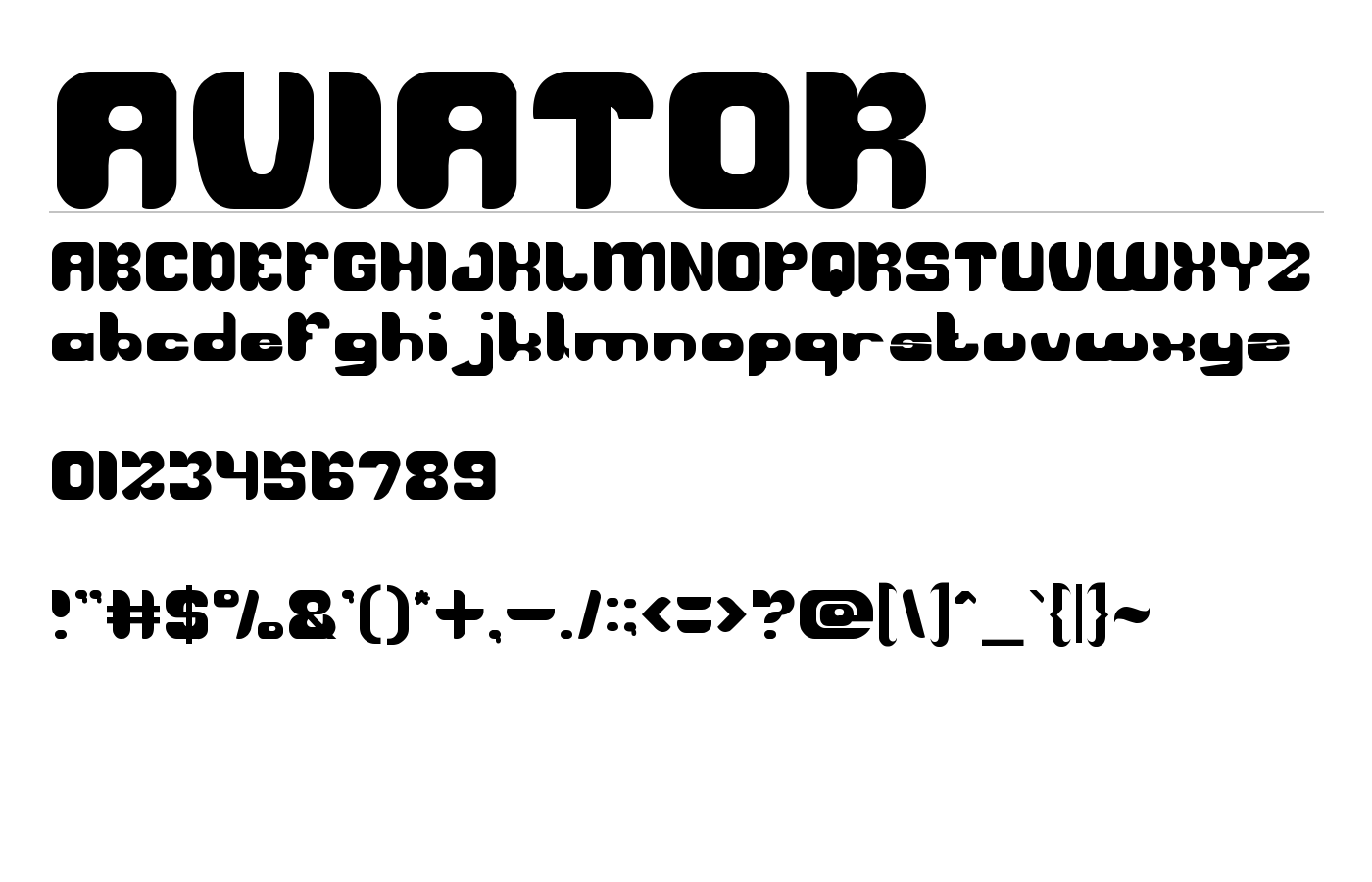 AVIATOR Font preview