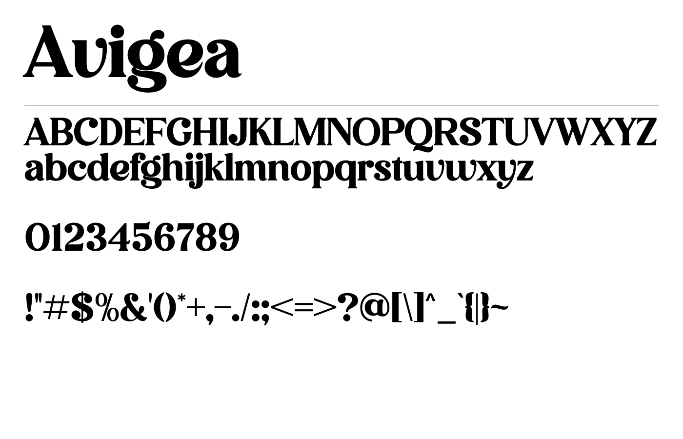 Avigea Font preview