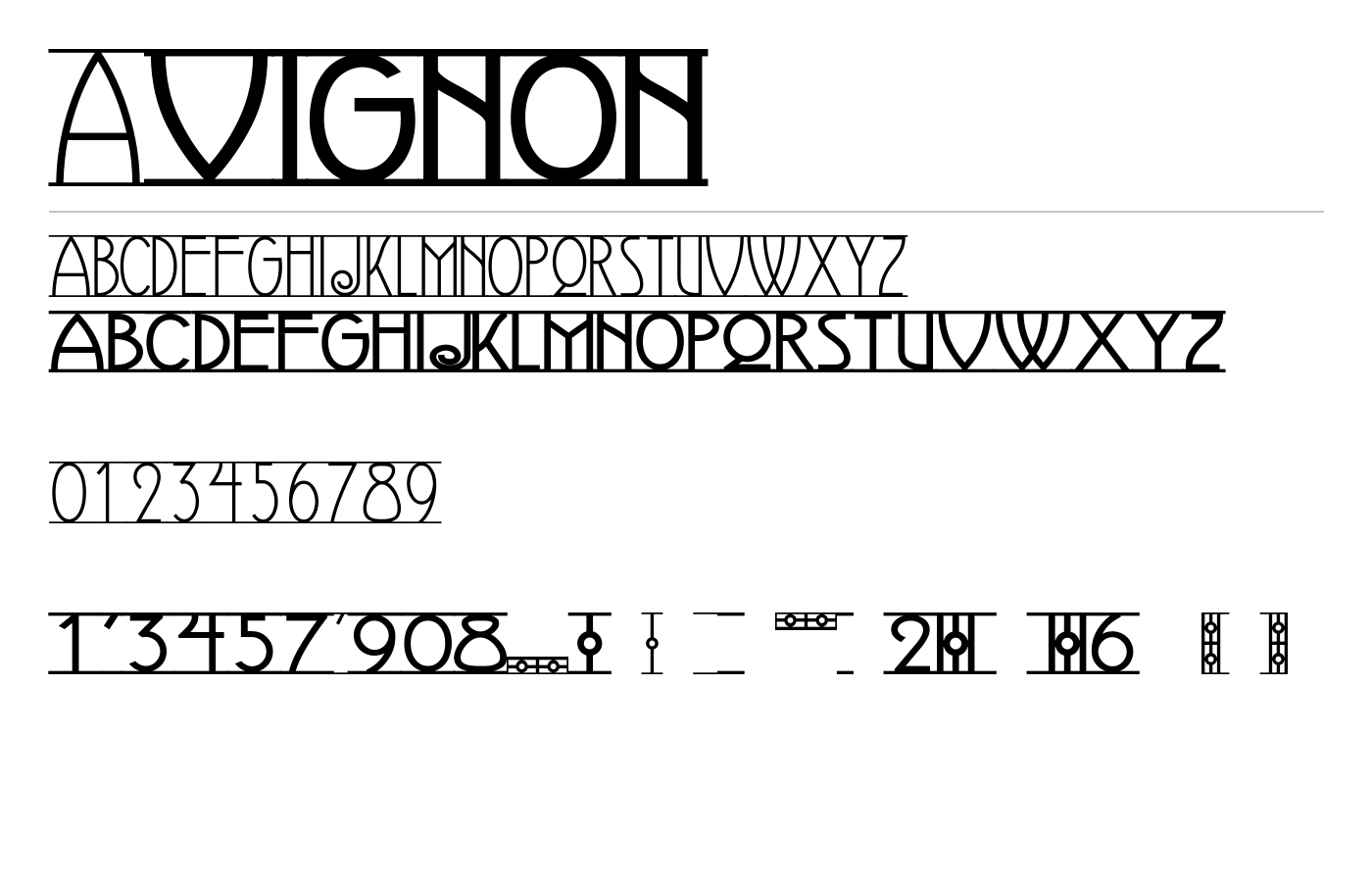 Avignon Font preview