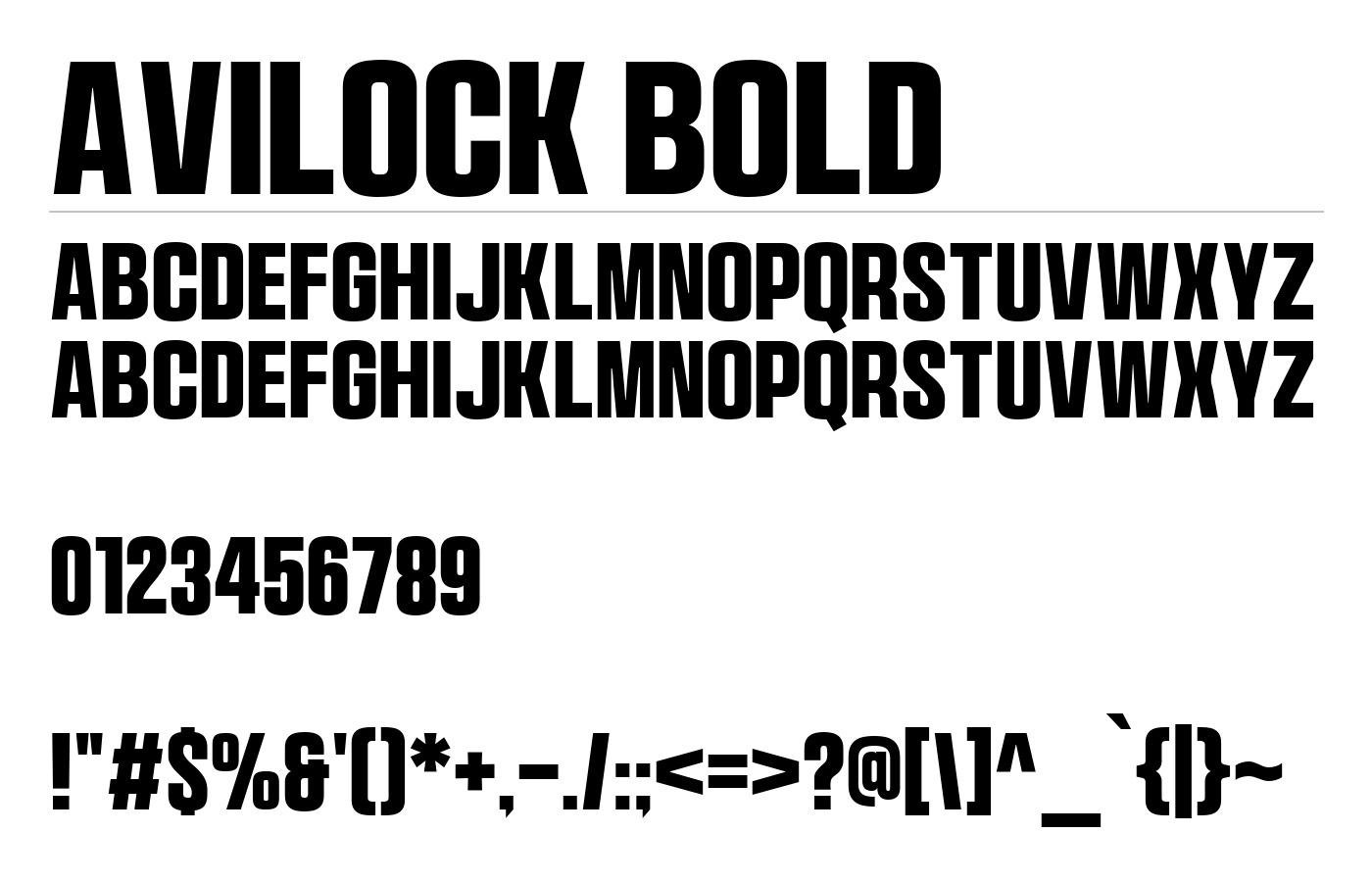 Avilock Font preview