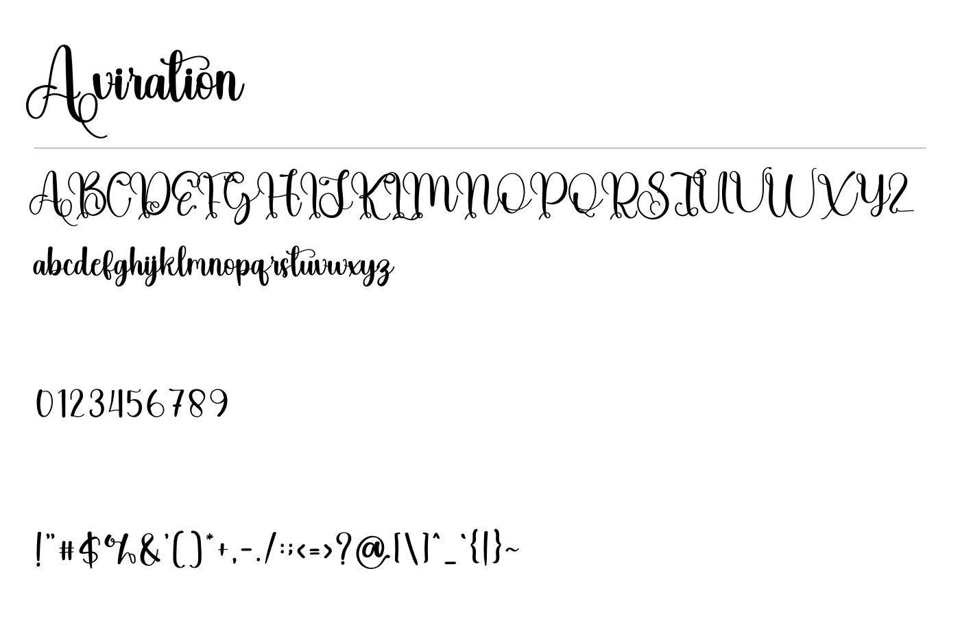 Aviration Font preview