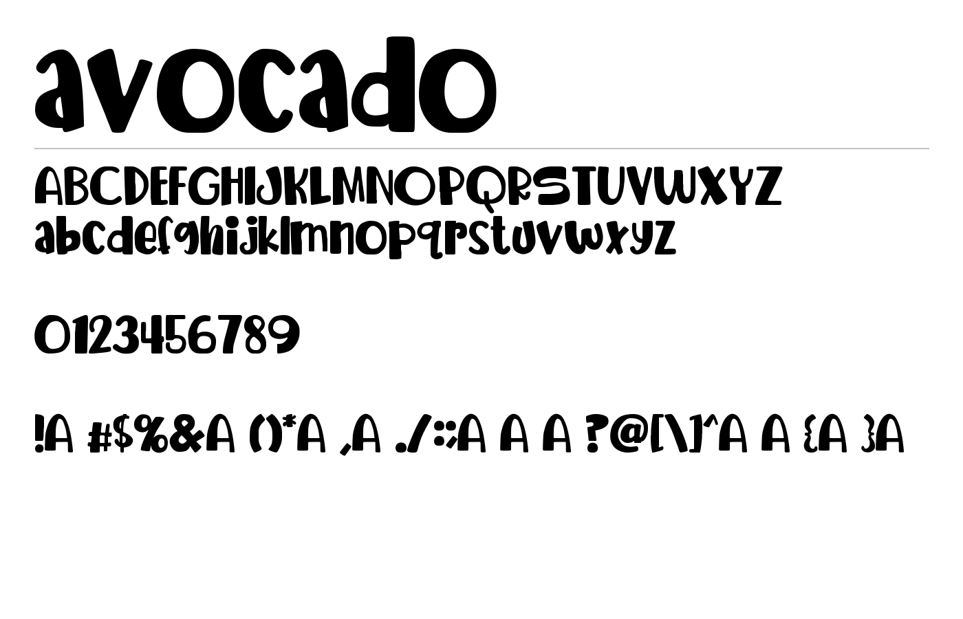 avocado Font preview