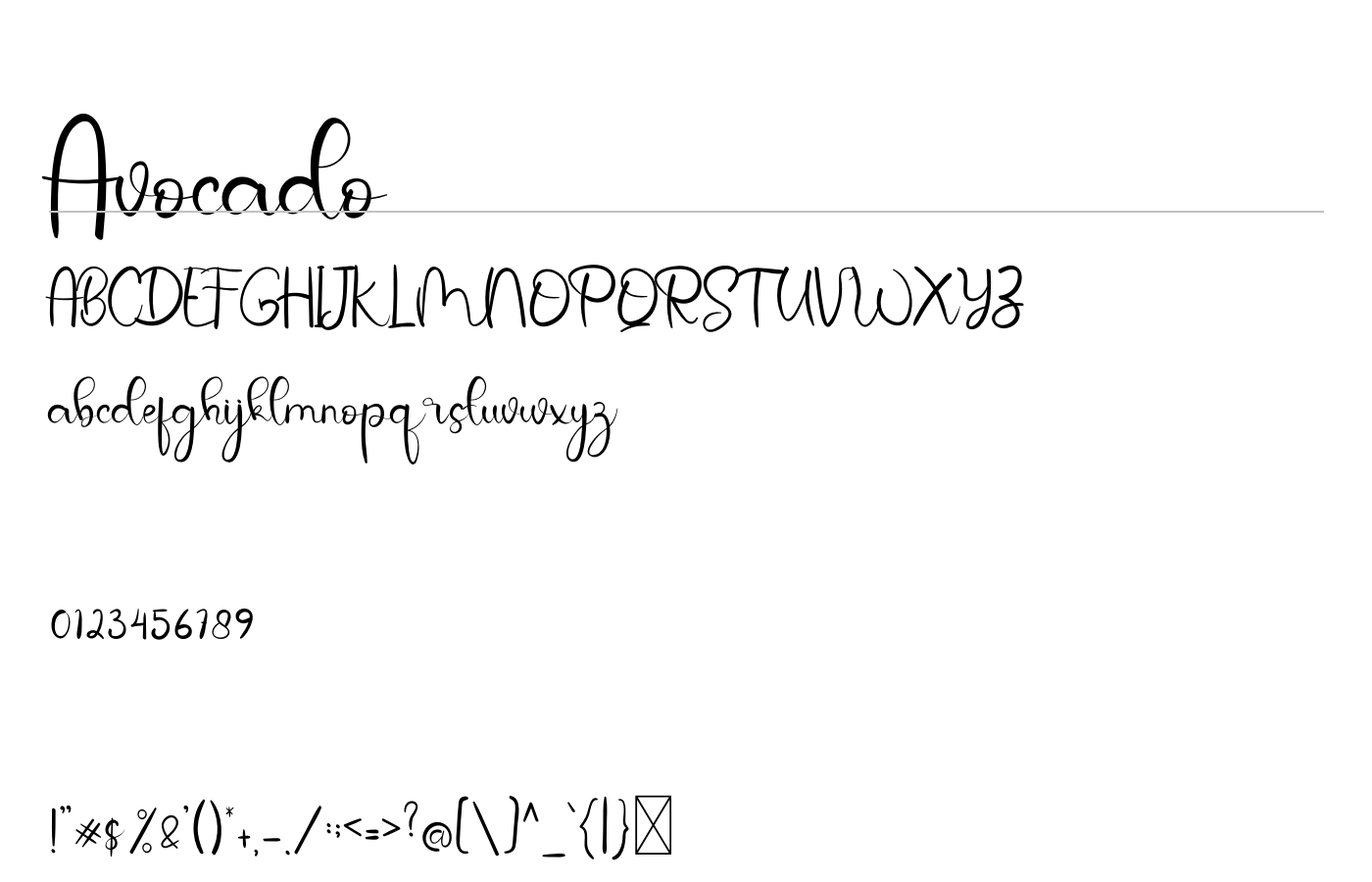 Avocado Font preview