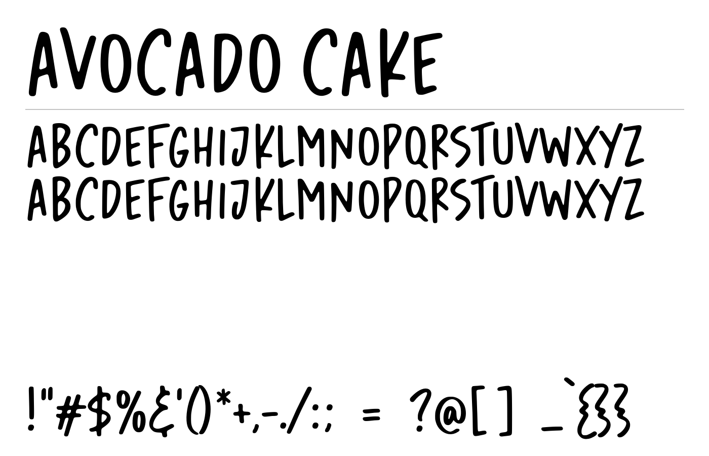 Avocado Cake Font preview