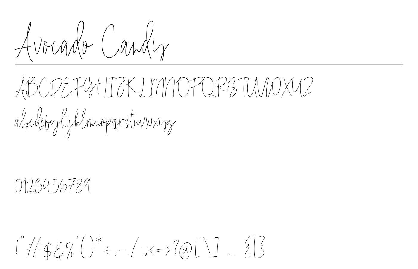 Avocado Candy Font preview