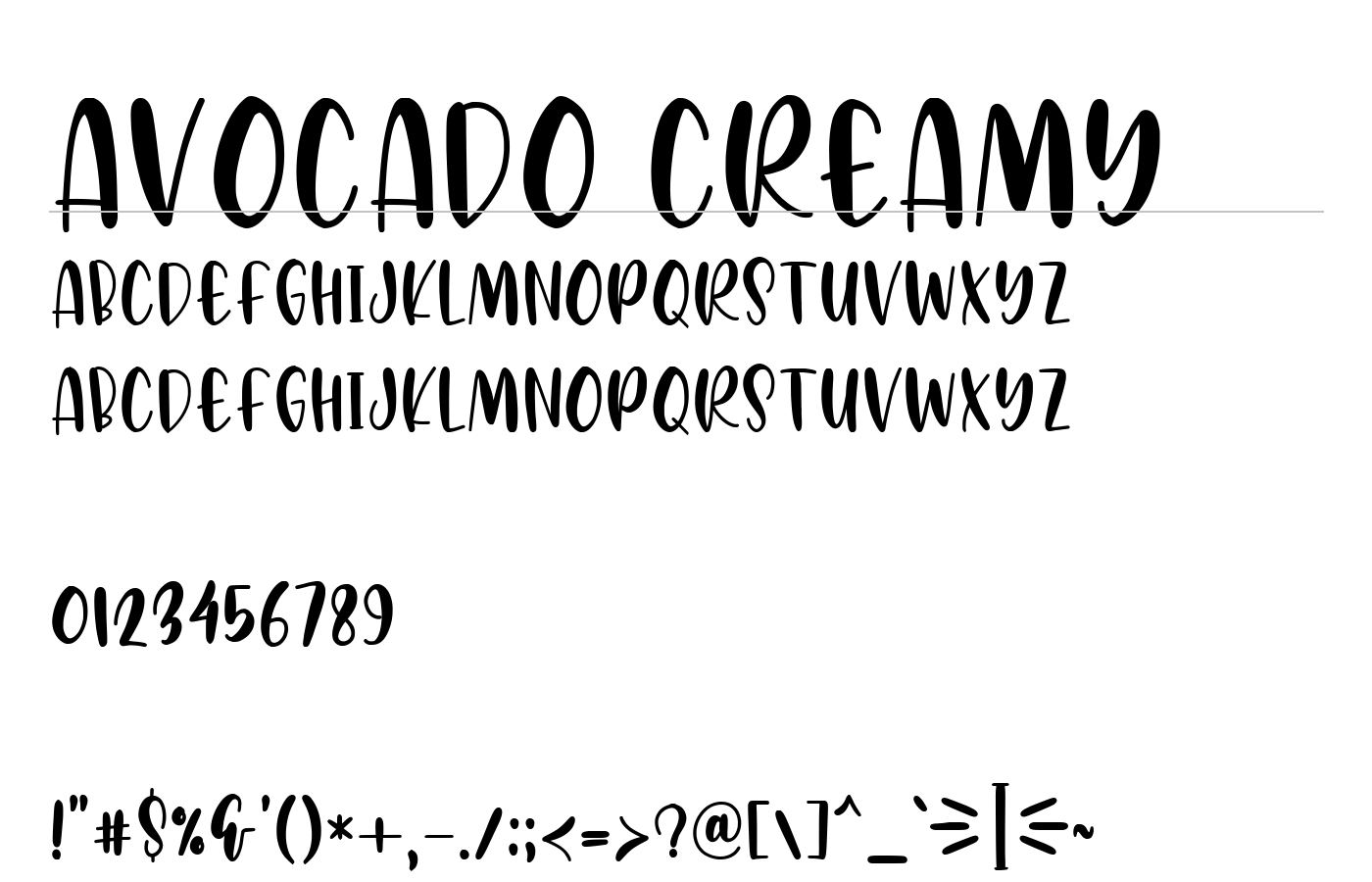 Avocado Creamy Font preview