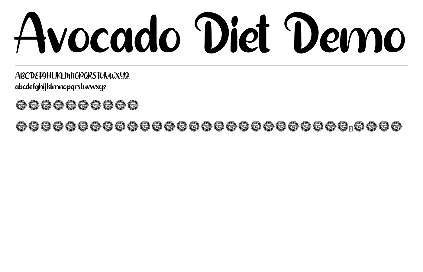 Avocado Diet Demo Font preview