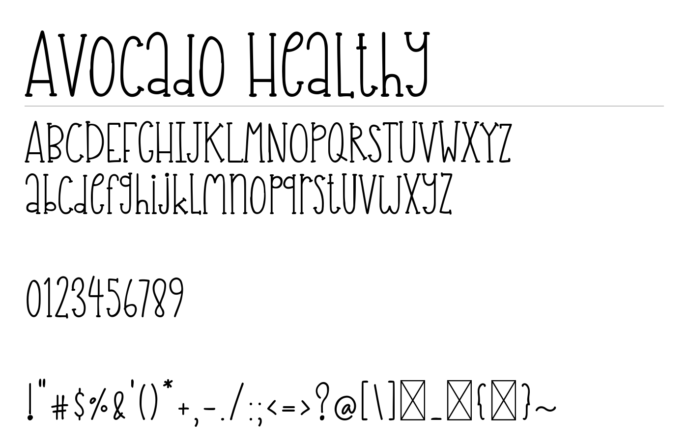 Avocado Healthy Font preview