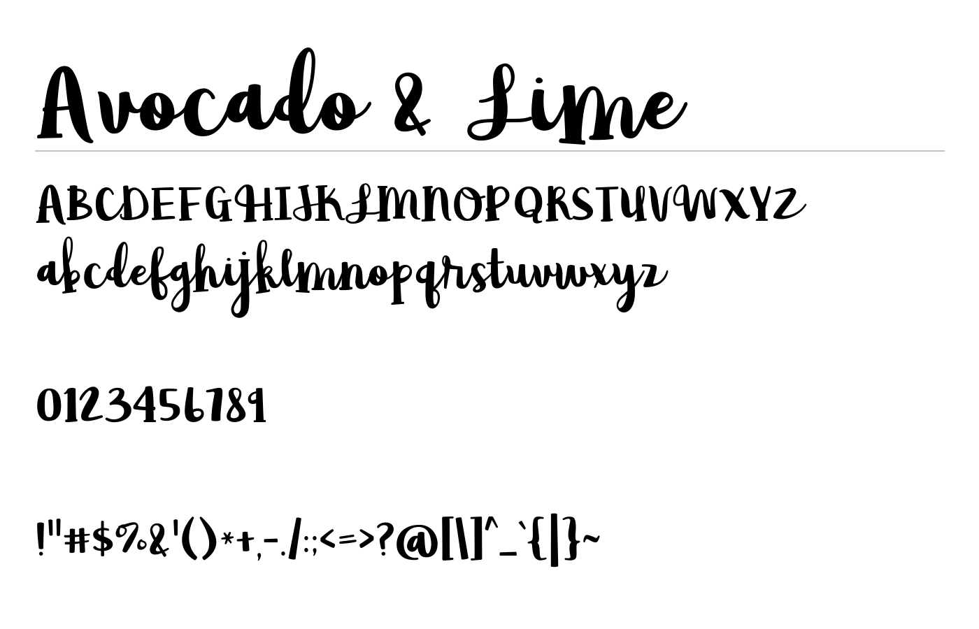 Avocado & Lime Font preview