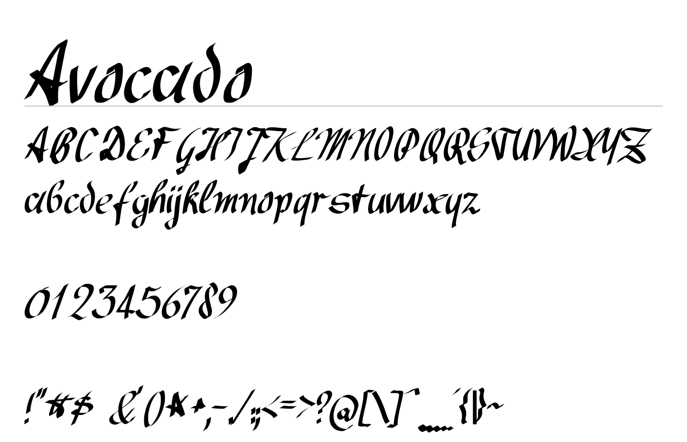 Avocado Font preview
