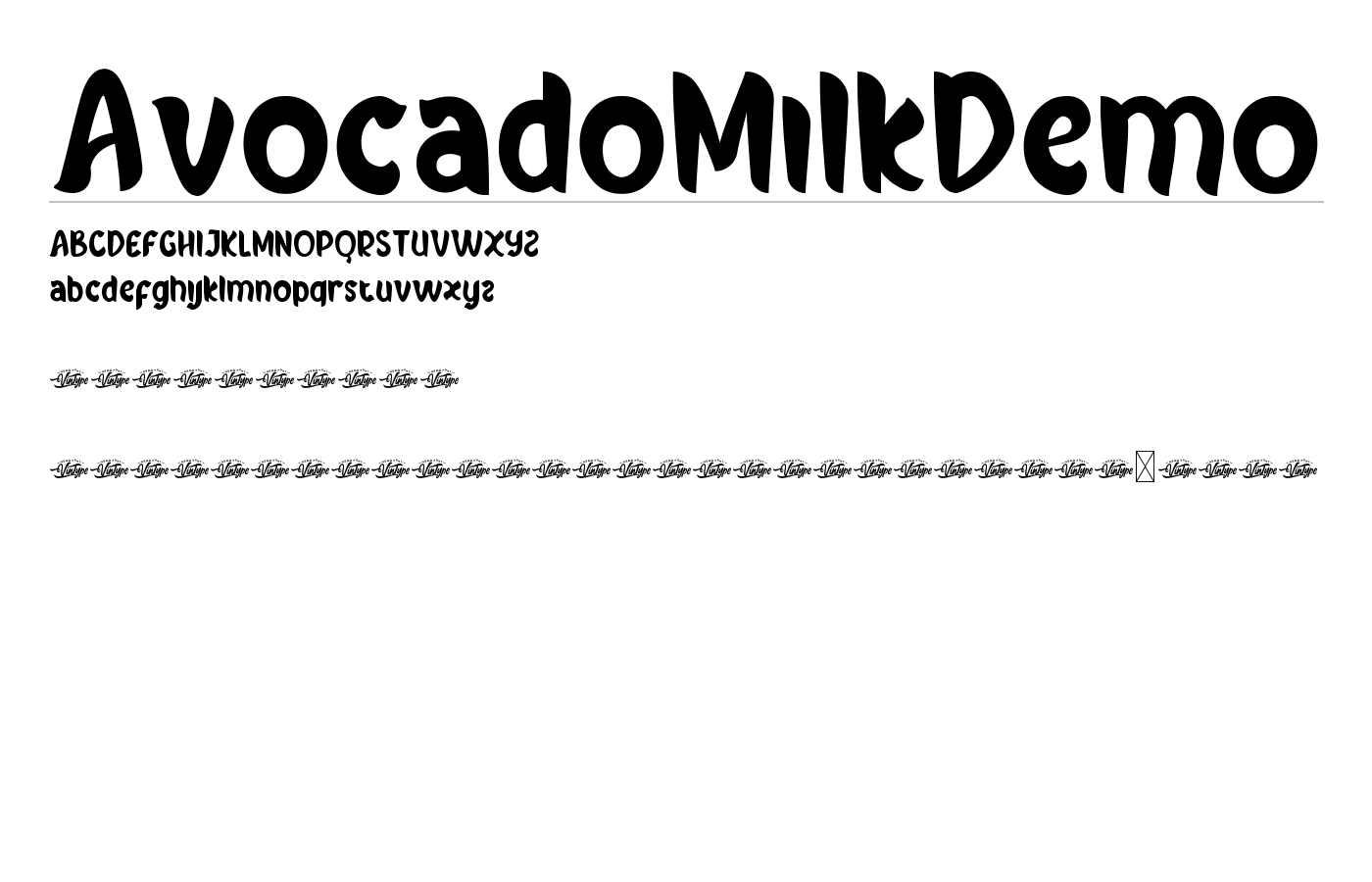 AvocadoMilkDemo Font preview