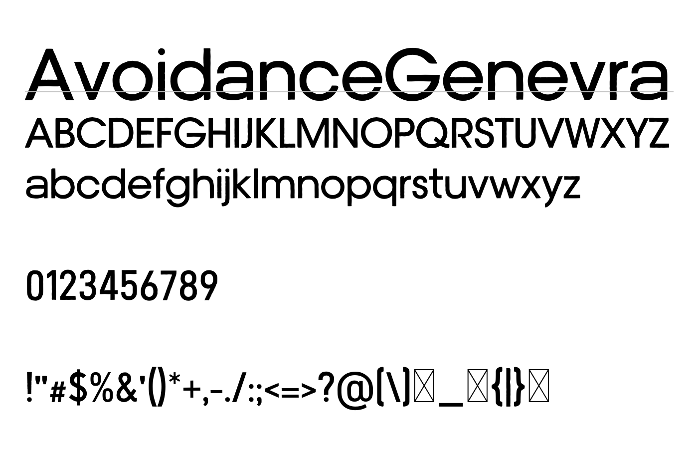 AvoidanceGenevra Font preview