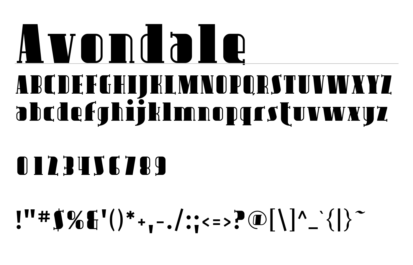Avondale Font preview