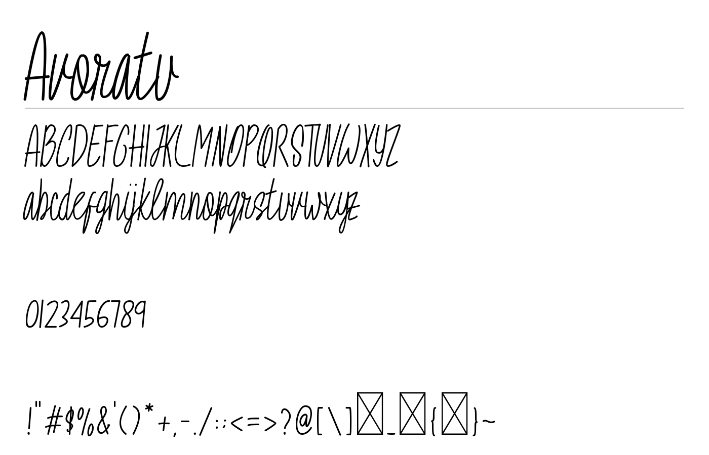 Avoratu Font preview