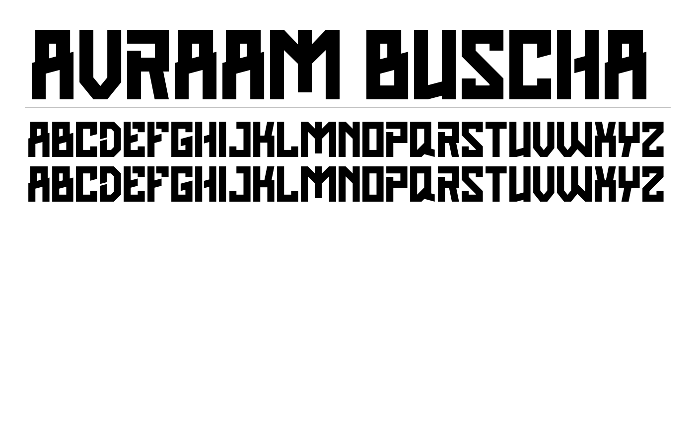 AVRAAM BUSCHA Font preview