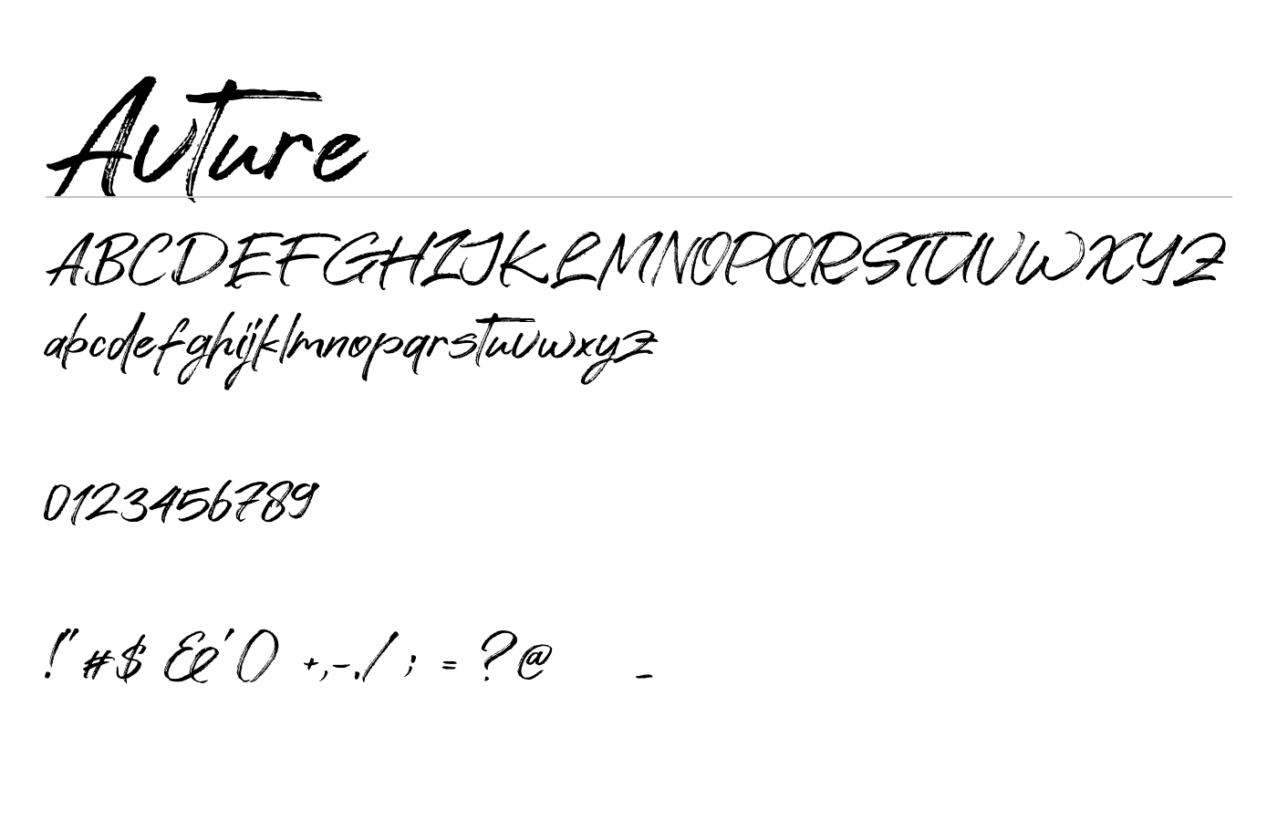 Avture Font preview