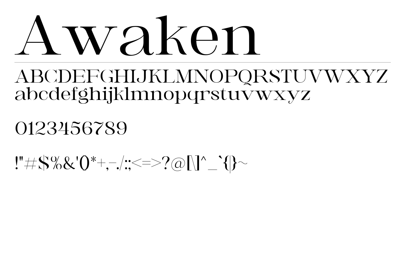 Awaken Font preview