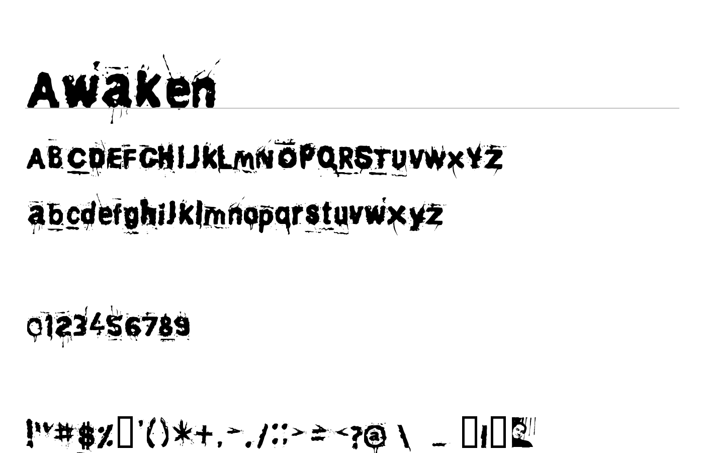 Awaken Font preview