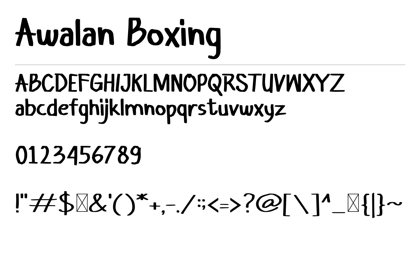 Awalan Boxing Font preview