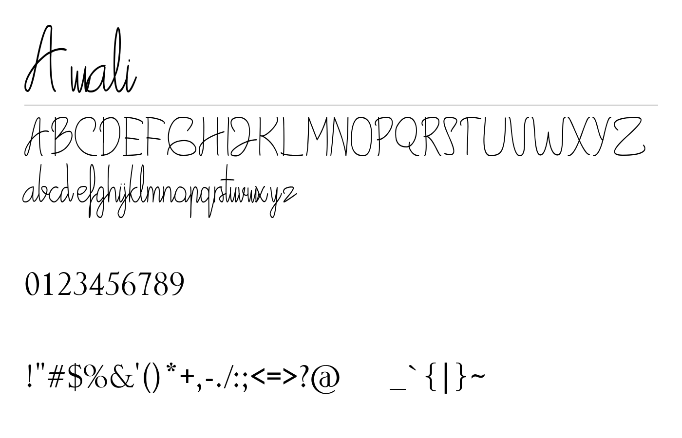 Awali Font preview