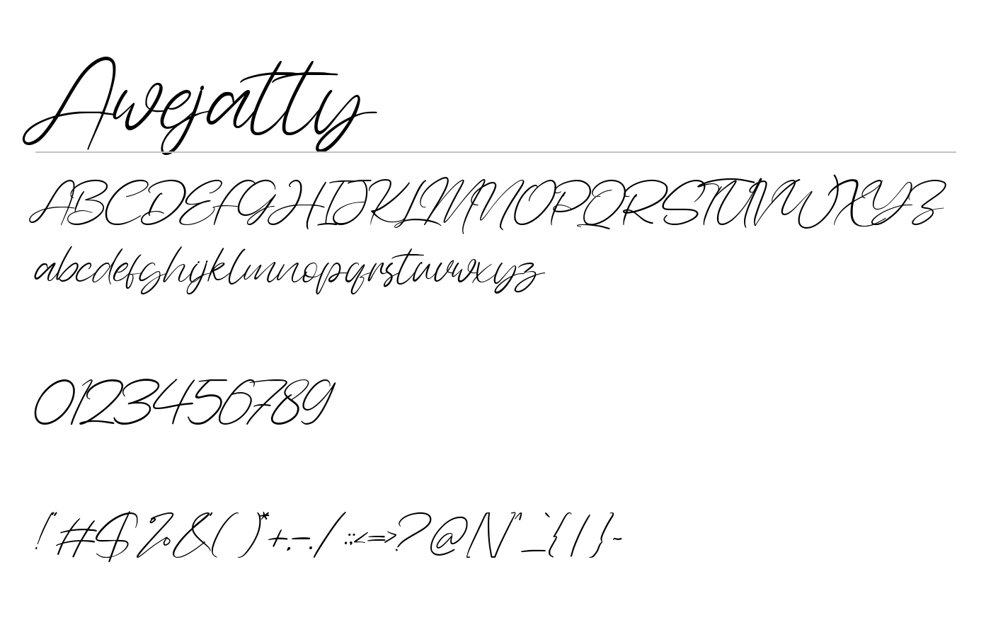 Awejatty Font preview