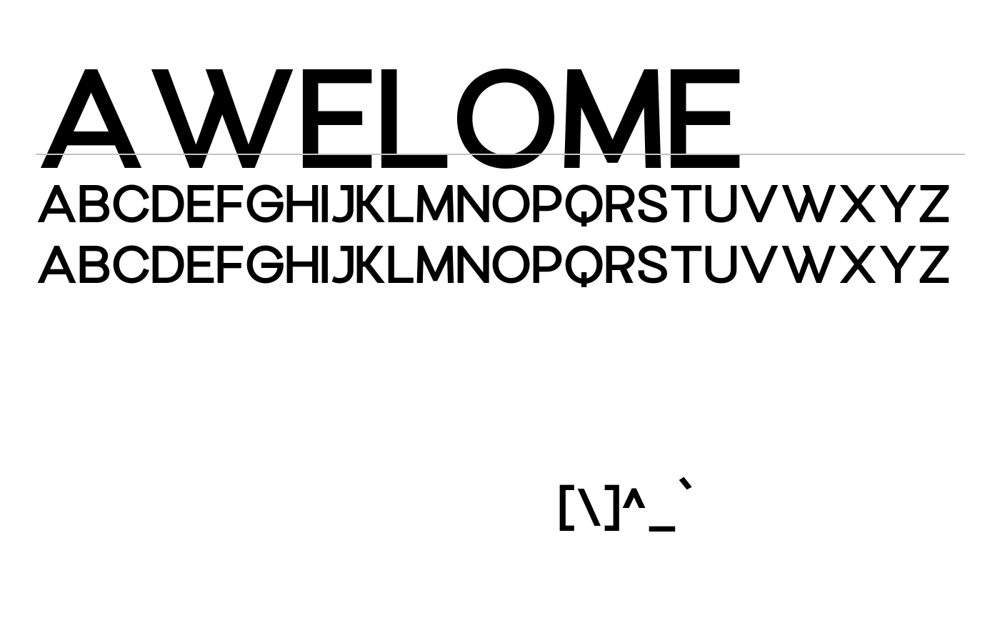 Awelome Font preview