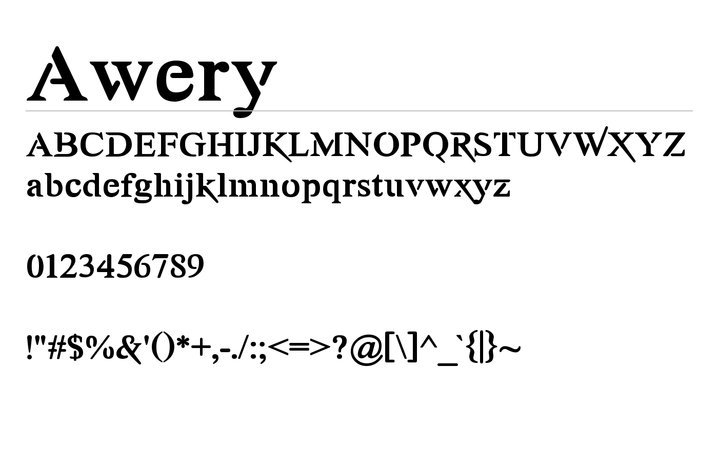 Awery Font preview