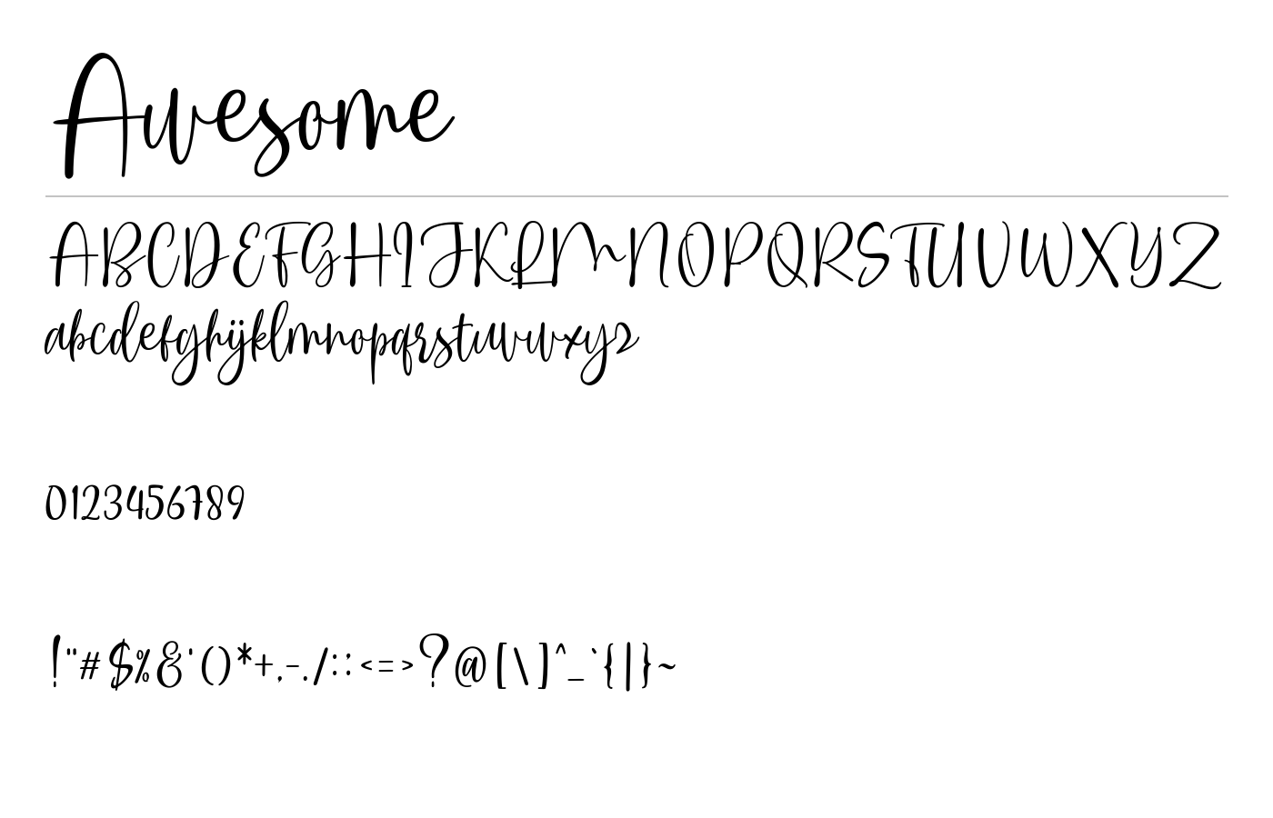 Awesome Font preview