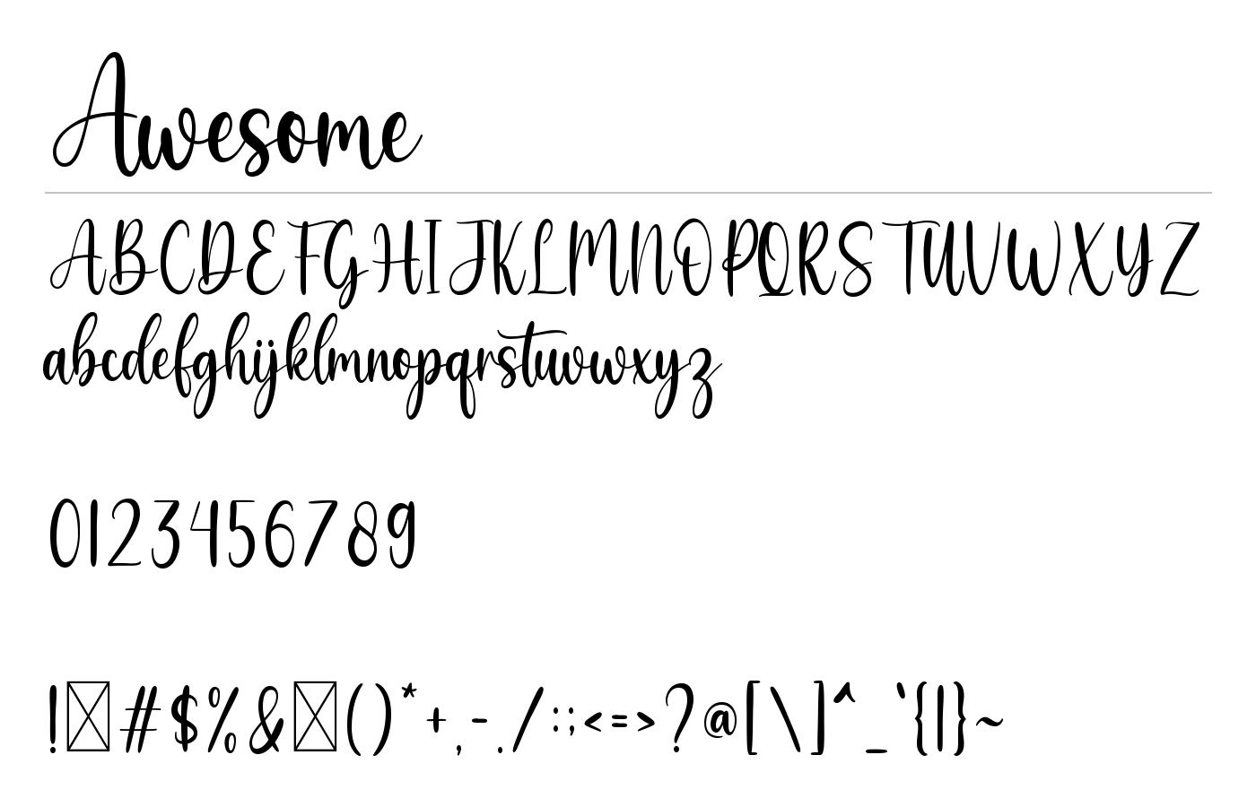 Awesome Font preview